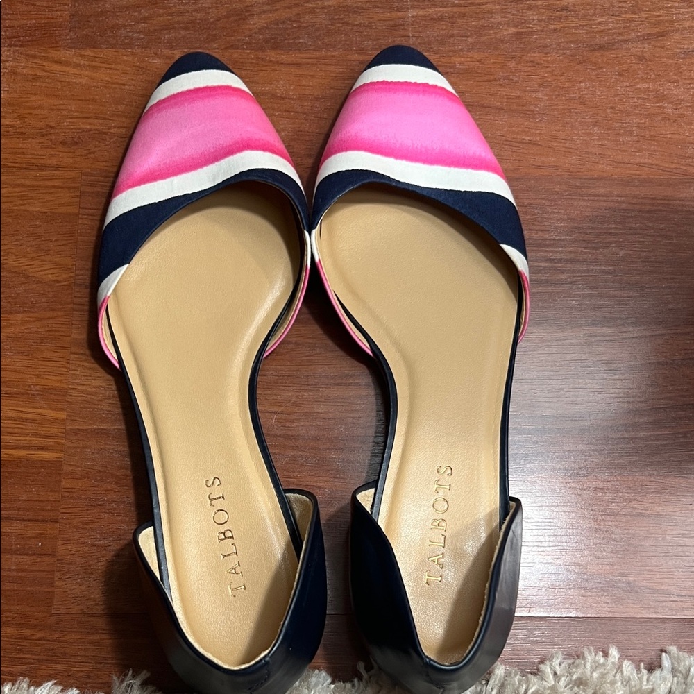 Talbots Women's Flats in Pink and Navy